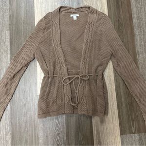 Dress barn brown knit sweater cardigan Large